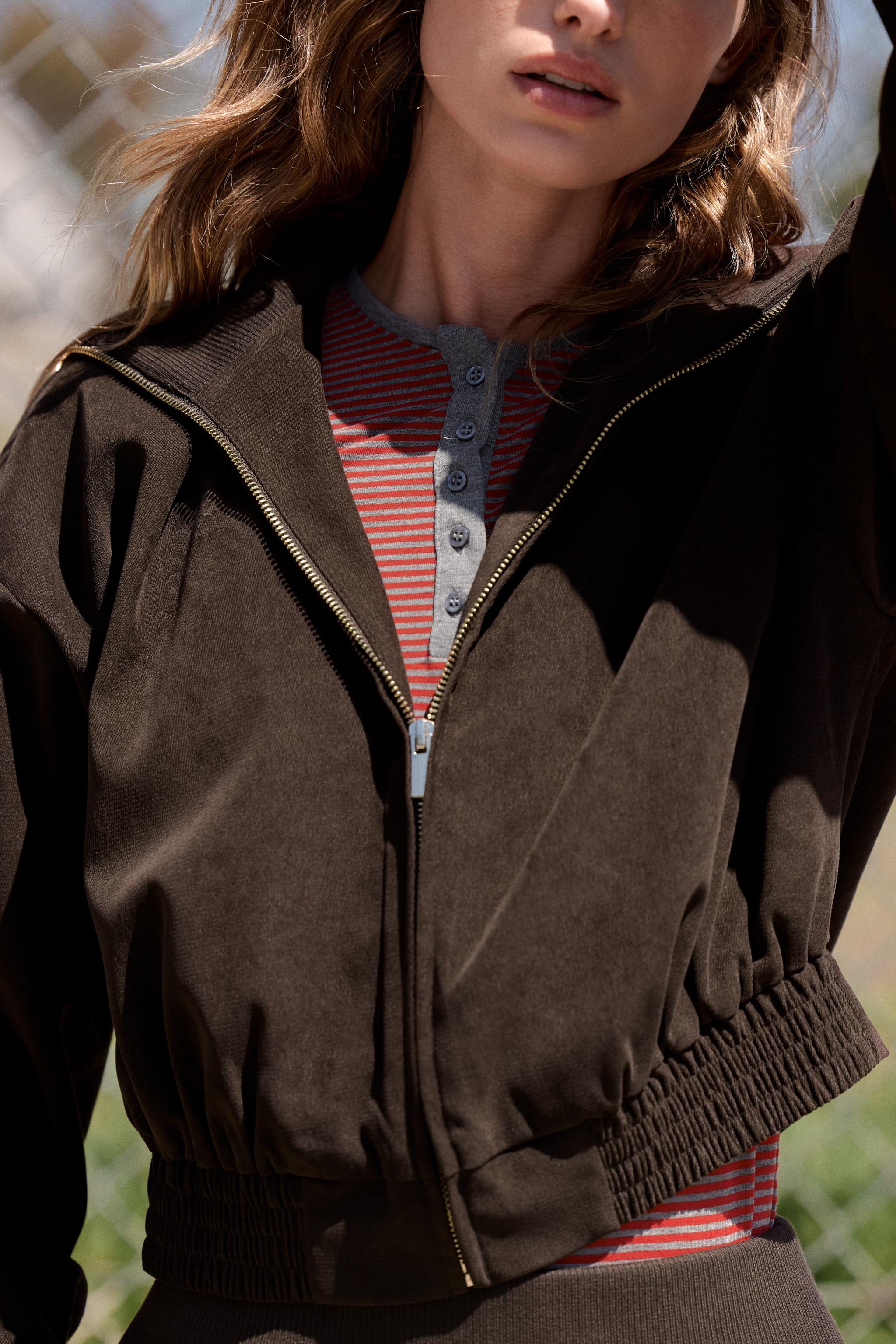 CROPPED RIB-COLLAR JACKET